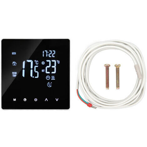 Thermostat de chauffage au sol 16 A 4 400 W, minuterie intelligente, contrôleur de température domestique programmable, AC90-240 V, électrique avec WIFI (câble de détection de 3 mètres inclus). (1/5)