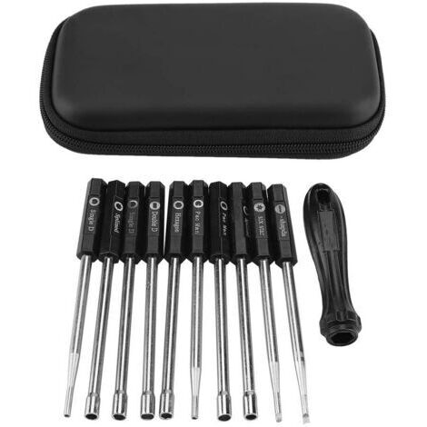 Jeu de 10 tournevis PCS Jeu de réglage du carburateur Outil à carte tournevis cannelé Pacman double type D (1/5)
