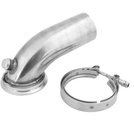 Coude D'échappement, Coude de Tuyau de Descente D'échappement Turbo en Acier Inoxydable à 90 Degrés Compatible avec Hy35 HX He351 avec Collier de Serrage à Bande en V. (1/5)