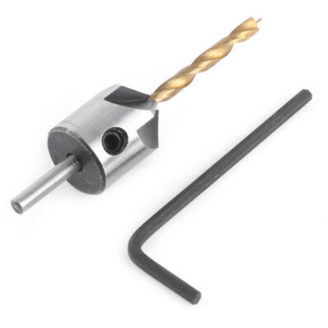 Mèche à bois pour perceuse 3,5mm – Acier au carbone – Fraise conique avec clé hexagonale – Chanfreinage et bavurage précis (1/3)