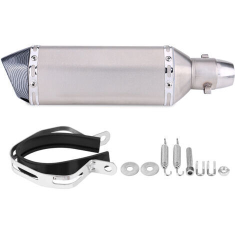 Akozon Tuyau de Silencieux D'échappement Universel pour Moto, avec DB Killer, pour Décoration en Fiber de Carbone, Style Course (B)