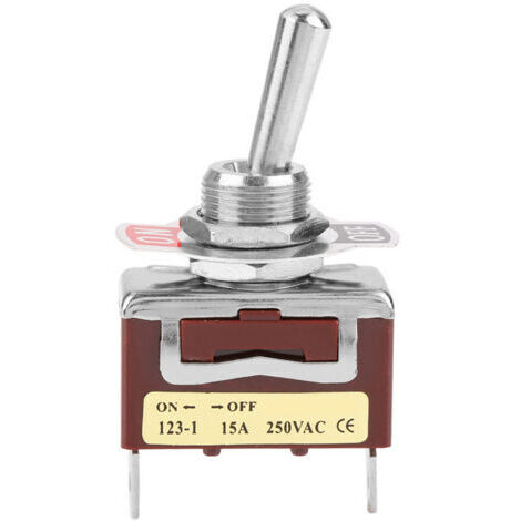 Zerodis Interrupteur à Bascule ON-OFF Momentary, 15A 250V ROCKER Switcher 2 Broches 2 Position 12 Mm, adapté à l'automobile, Appareil Domestique, Contrôle Industriel, pour la Taille Compacte, (1/5)