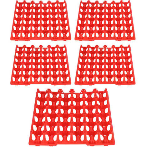 ZASCHMOY Plats d'oeufs Empilables 30 Caisses d'oeufs Cellulaires Plateau de Support pour le Stockage et le Transport en Toute sécurité - Support ' en Plastique pour les Fournitures de Ferme (rouge) (1/5)