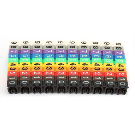 Clips Didentification De Cab Numero Etiquette Reperage Cab étiquettes De Câb,Tube de marqueur de câb de fabrication fine, numéro de fil simp en plastique,(100PCS KCM-2.5MM 2.5 square) (1/5)