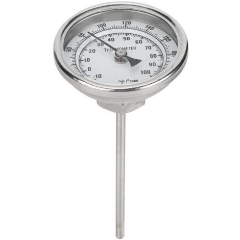 Thermomètre à cadran en acier inoxydable à filetage 1/2 NPT Thermomètre pour bouilloire Homebrew 0220℉ /10100℃ (1/5)