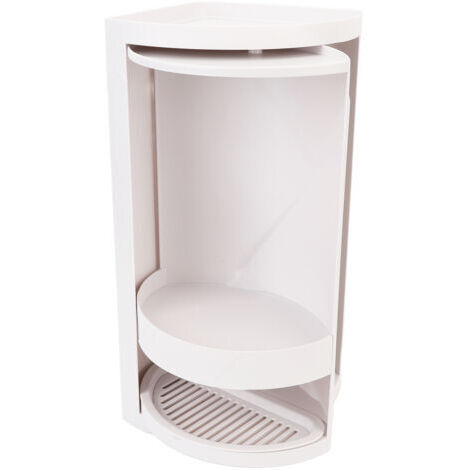 Étagère de rangement d'angle de salle de bain en PP, 2 niveaux, organisateur de comptoir rotatif à 360 degrés, armoire de soins de la peau et de cosmétiques pour chambre à coucher, gris (1/5)
