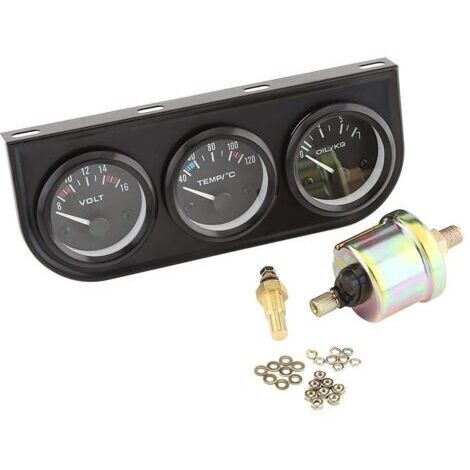 52mm Triple jauges 3 en 1 voltmètre jauge de température d'eau compteur de pression d'huile avec capteur pour camion de voiture
