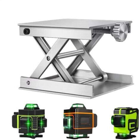 Support réglable en alliage d'aluminium - Support de levage de laboratoire de ciseaux - Support de levage de cric - Plate-forme de niveau laser -Hauteur de Levage Extensible 62mm (1/5)