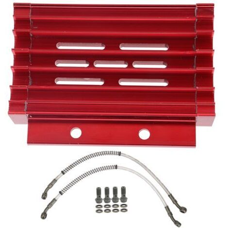 Système de refroidissement d'huile de radiateur de moto en alliage d'aluminium adapté pour 138CC 140CC 150CC PIT PRO Bike Trail Bike Dirt BikeRed. (1/5)