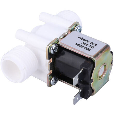 OEBUAFI Électrovanne en Plastique G1/2 NC, Vanne D'entréE d'eau à Commutation Sensible avec Solénoïde électrique D'isolation de Classe E pour Usage Industriel (DC24V). (1/5)
