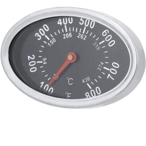 Jauge de température de barbecue à cadran de thermomètre de fumeur de gril, indicateur de chaleur de gril à gaz de charbon de bois d'acier inoxydable pour la cuisson de viande, affichage Celsius et Fa (1/5)