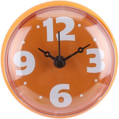 tanche Ventouse Mur Fenêtre Miroir Bain Douche Horloge Salle De Bains Accessoires Orange (1/5)