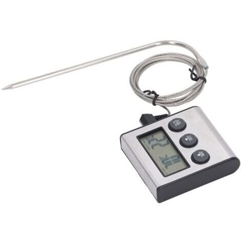 Thermomètre à Viande Thermomètre de Four électronique avec Sonde et Minuterie de Température Préréglée pour la Cuisson des Grillades de Cuisine (1/5)