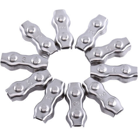 Yunseity 10 Pièces M3 Clips Duplex en Acier Inoxydable Câble Câble Poignées avec M3 Taille, Pratique Durable et Durable (1/5)