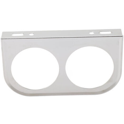 Panneau de jauge à 2 trous 2-1/16 pouces 52MM, instrument universel en métal pour montage de compteur de voiture, argent. (1/5)