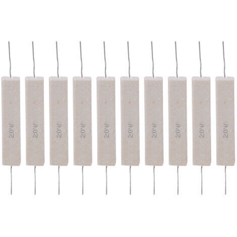 Énergie Résistante au Ciment 10pcs ± 5% Précision élevée pour la Carte de Circuit imprimé 20W, Excellente Chaleur, Surcharge de Courte Durée, pour les Projets D'électronique (10r). (1/5)