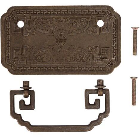 Poigure Antique Poignée Tétragonale Titrage du Tiroir R Chinois Antique avec 2 Vis pour les Portes d'armoire Poignée en bronze. L'armoire Est tir: Tiroir Vintage Tire avec un Tétragon (bronze (1/5)