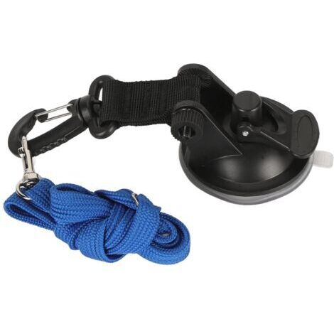 Attache de bain pour animaux de compagnie, laisse de retenue de bain réglable pour chien avec ventouse pour chiot chat douche toilettage bleu S (tasse de 6,5 cm)