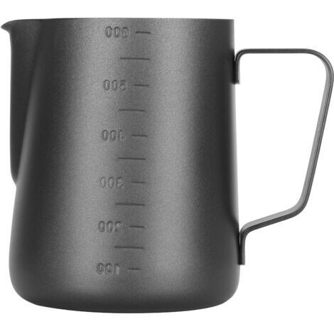 Tasse de pichet de moussage de lait, pichet de cuisson à la vapeur à espresso à double échelle en acier inoxydable, pichet de moussage de Latte Art pour cafés, bars(600 ml) (1/5)