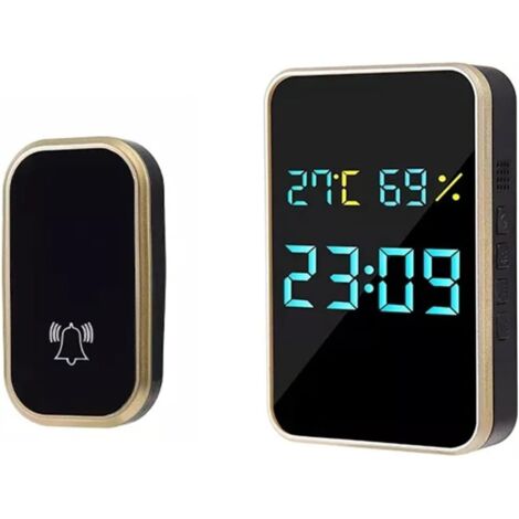 La Sonnette est Autonome et Peut Afficher la température, l'humidité et l'heure. Elle Fonctionne à 433 MHz.(1 to 1,EU) (1/2)