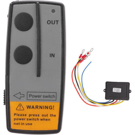 Contrleur de treuil électrique de commutateur de télécommande de treuil sans fil universel avec récepteur 434MHZ pour ATV noir (1/5)