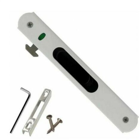 Cyslmuk – Loquet et targette pour porte coulissante – Acier inoxydable résistant à la corrosion – Verrouillage à crochet unilatéral – Installation rapide (1/3)
