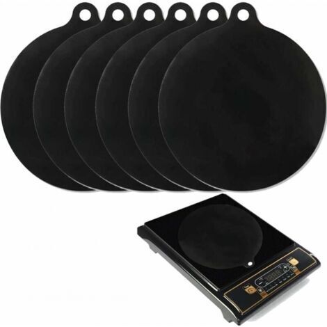 6 pièces Tapis de protection de plaque à induction électrique , tapis de silicone antidérapant, plaque de cuisson protection contre les rayures, tapis isolé,24cm (1/5)