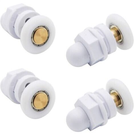 4PCS Roulettes de Douche Roue pour Porte de Douche Roulettes Coulissantes Rouleaux De Porte De Douche Laiton Cabine de Douche Porte a Roulette Roue de Porte Poulies Accessoire Matériel Outil,29mm (1/3)