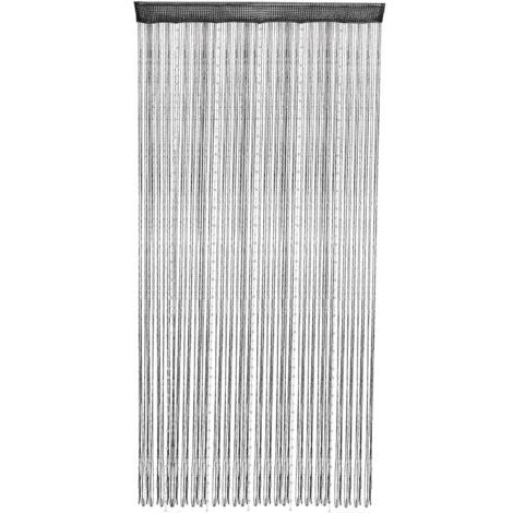 Rideau de perles, rideau de fil crypté en perles de cristal, rideau de porte à pompons pour placard, rideau de porte pour porte, décoration intérieure suspendue 1 x 2 m / 39 x 79 (noir) (1/4)