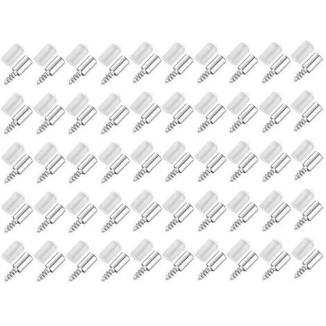 50 Pièces Vis Autotaraudeuses Support,Consoles Pour Etagères,Self-Tapping Screws Cabinet Laminate Support,Utilisé Pour Les Etagères en Verre Etc (1/5)