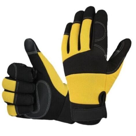 Cyslmuk – Gants de jardinage XL antidérapants – Paume en cuir renforcé – Protection anti-coupure 20 m/s – Poignée velcro élastique (1/4)