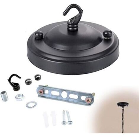 Cache Fil pour Lustre, Rosace Plafond, Rosace Lampe Plafond Avec Accessoire, 1 Trou de Câblage Auvent de Plafond, Crochet de Plaque de Plafond (1/5)