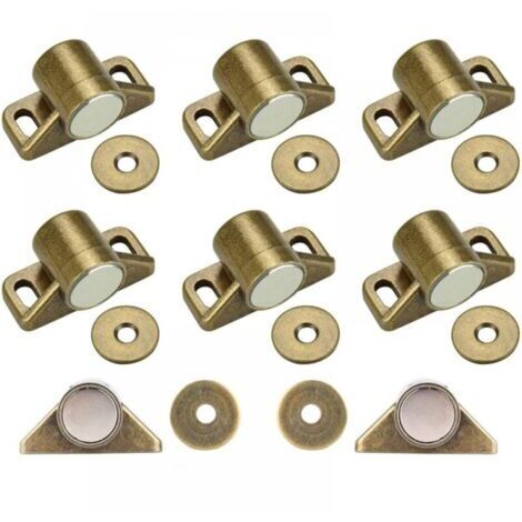 8 Pcs Loqueteau Magnétique,Bronze Loquet Magnetique en Alliage de Zinc pour Tiroirs Placard de Cuisine Armoire,Aimant Porte Placard avec 24 vis (1/5)