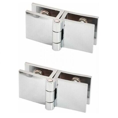 2 PCS 180 degrés clip de porte en verre charnière sans verre de perçage à charnière en verre pour épaisseur de verre 5mm - 8mm (1/4)