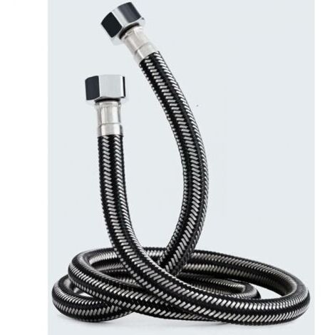 Cyslmuk – Tuyau flexible sanitaire 1.5M – Tresse en acier inoxydable – G1/2 femelle – Résistant à la corrosion et haute pression – Pour chauffe-eau et robinet (1/4)