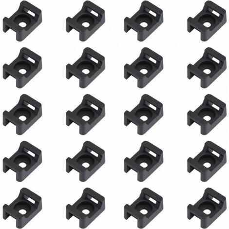150PCS Attache de câble noir supports 23mmx16mm de type selle support de base de câble (1/4)