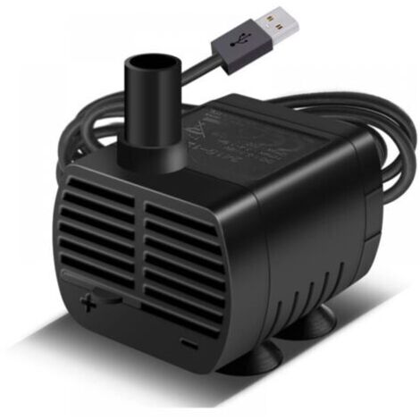 Pompe Eau Submersible, Aquarium Pump Ajustable 200L/H 3W Ultra-Silencieux Pompe USB pour Étang Fish Tank Fontaine Réservoir de Poissons Cordon de 1.4m,Noir (1/5)