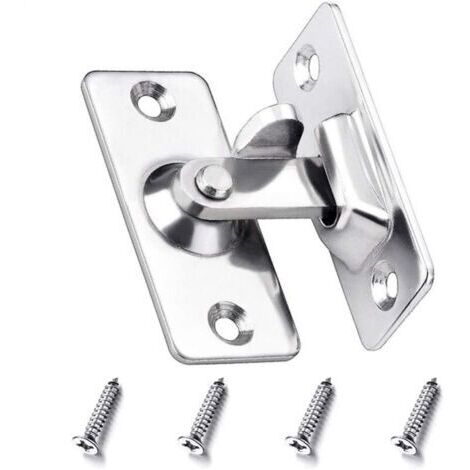 Loquet de Serrure de Porte à 90 Degrés en Acier Inoxydable avec Vis pour Chambres Salles de Bains Meubles (1/5)