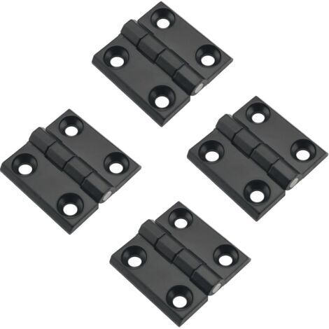 Lot de 4 charnières de porte épaisses en alliage de zinc 40 x 40 mm, robustes, pour armoire, bureau, vitrine, armoire murale, armoire électrique (1/5)