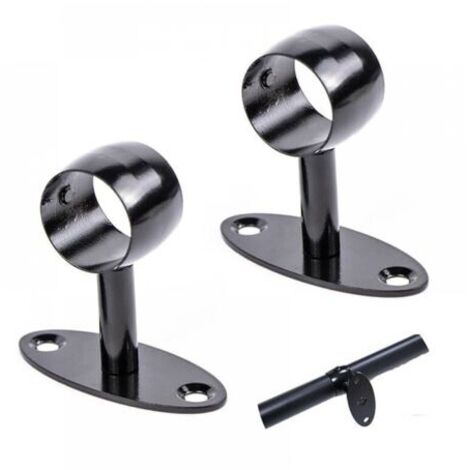 Support de Main Courante, Support de Rampe Escalier Mural en Acier Inoxydable pour les Cages D'escalier, Couloirs, Salles de Bain, Intérieure et Extérieure Ø 33 mm, 2 Pièces, Noir (1/5)
