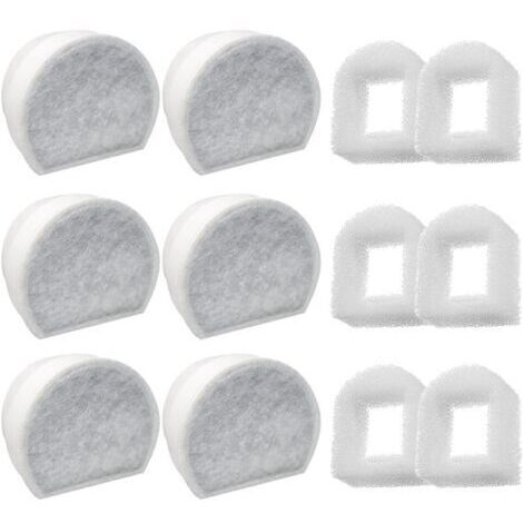Lot de 12 Préfiltres en Mousse et Filtre à Carbone Compatible avec PetSafe Drinkwell Fountain INOX 360 Avalon Pagoda Seascape et Sedona Fontaines, Filtre pour Fontaine à Eau Chat Chien (1/5)