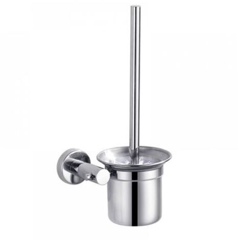 Balayette WC Brosse de Toilette et Support, Kit de Brosse de Nettoyage de Salle de Bain, Brosse pour Toilette en INOX ,32cm