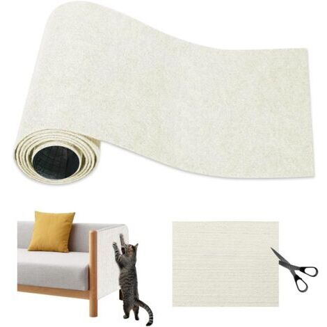Protection anti-griffures pour canapé pour chat, protection anti-griffes pour canapé pour chat, protection anti-griffures pour chat - 40 × 200 cm blanc cassé (1/5)