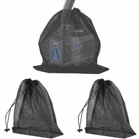 3 PCS Sac en Filet de Filtre de Pompe Sac de Filtre de Pompe d'Étang avec Cordon de Serrage Sac Filtrant de Pompe à Eau Sac de Barrière de Pompe pour Filtre Bassin Exterieur(45x45cm) (1/4)