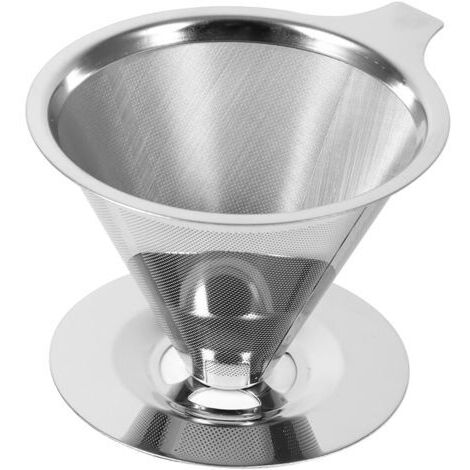 Cafetière à filtre en acier inoxydable à double couche avec filtre, adaptée à la randonnée en plein air, aux voyages et à la randonnée (1/5)