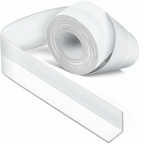 Joint de salle de bain en silicone blanc, joint de baignoire, ruban d'étanchéité, anti-moisissure et étanche, ruban souple pour cuisine (1/5)