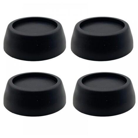 4pcs Pieds de lave-linge noirs, tapis anti-vibration, pieds anti-bruit Pieds de lave-linge et lave-linge séchant en caoutchouc anti-vibration (1/4)