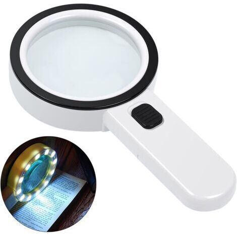 Loupe éclairée haute puissance, loupe sans distorsion avec lumière LED et lentille en verre (1/5)