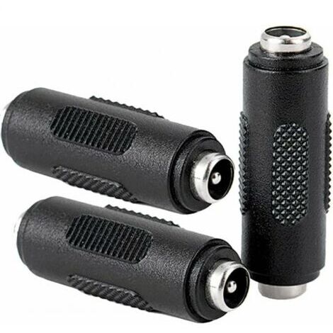 3 Pcs DC Connecteur d'alimentation Femelle à Femelle de 5.5x2.1mm, Adaptateur de coupleur Femelle à Femelle pour CCTV (1/5)
