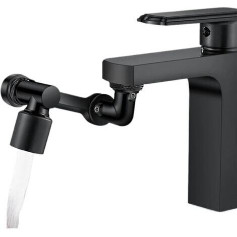 Extended Tap 1080 Swivelling Splash Filter Swivelling Tap Spray Fork - Dual Mode [Black] (1/3)